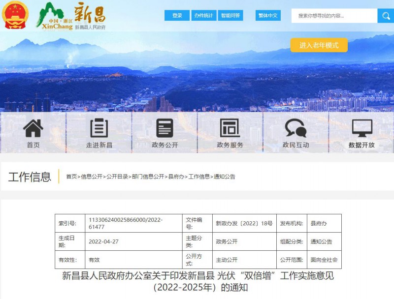 浙江新昌：大力推進(jìn)工商業(yè)建筑屋頂光伏，全縣現(xiàn)有黨政機(jī)關(guān)、事業(yè)單位等公共建筑屋頂實(shí)現(xiàn)100%安裝