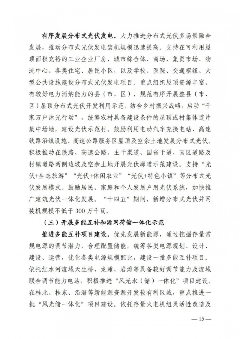 廣西“十四五”規(guī)劃：大力發(fā)展光伏發(fā)電，到2025年新增光伏裝機(jī)15GW！