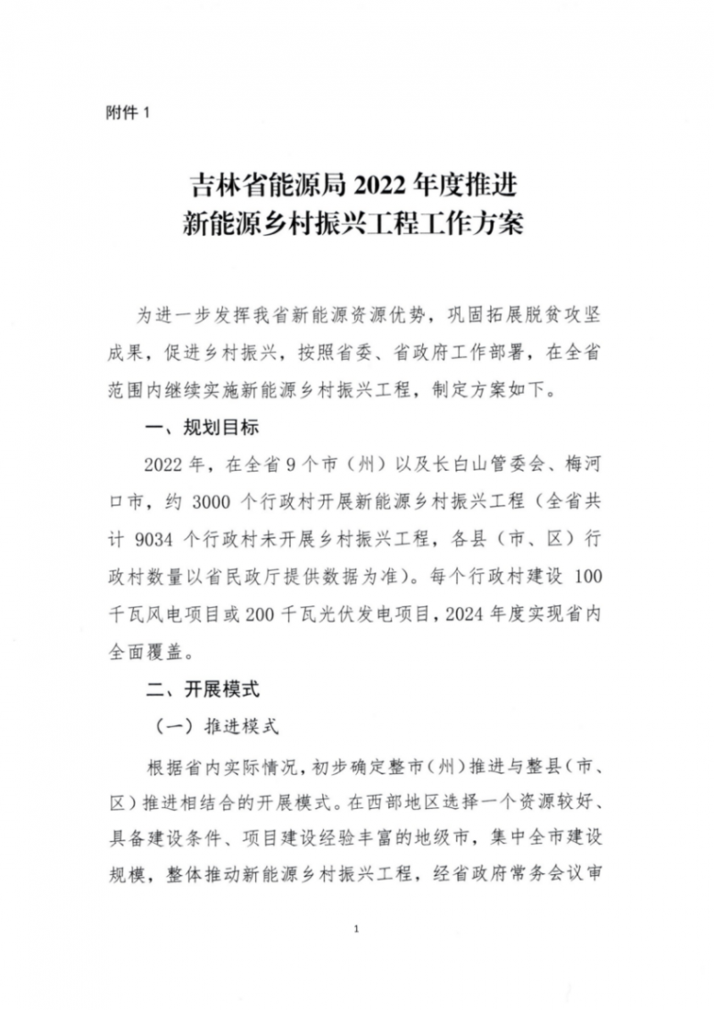 吉林省能源局發(fā)布全國首個出臺的省級“新能源+鄉(xiāng)村振興”方案！